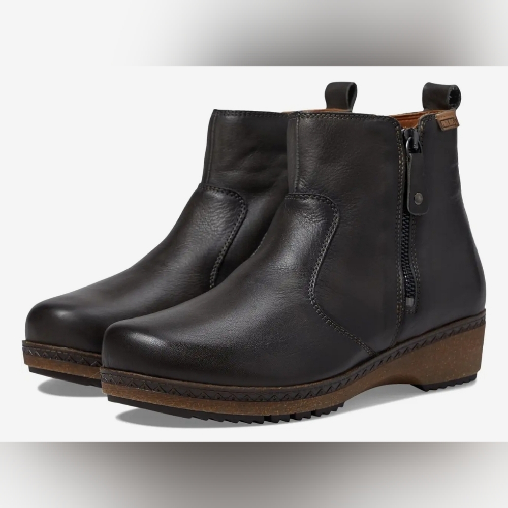 Pikolinos Granada W0W Black Leather Ankle Boots - 41 - (10-10.5)